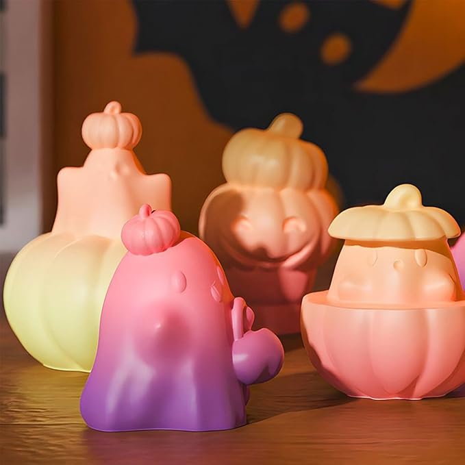 2Pcs Halloween Resin Silicone Mold, Ghost Pumpkin Epoxy Silicone Molds for Resin Casting Party Autumn Decor (Halloween A)