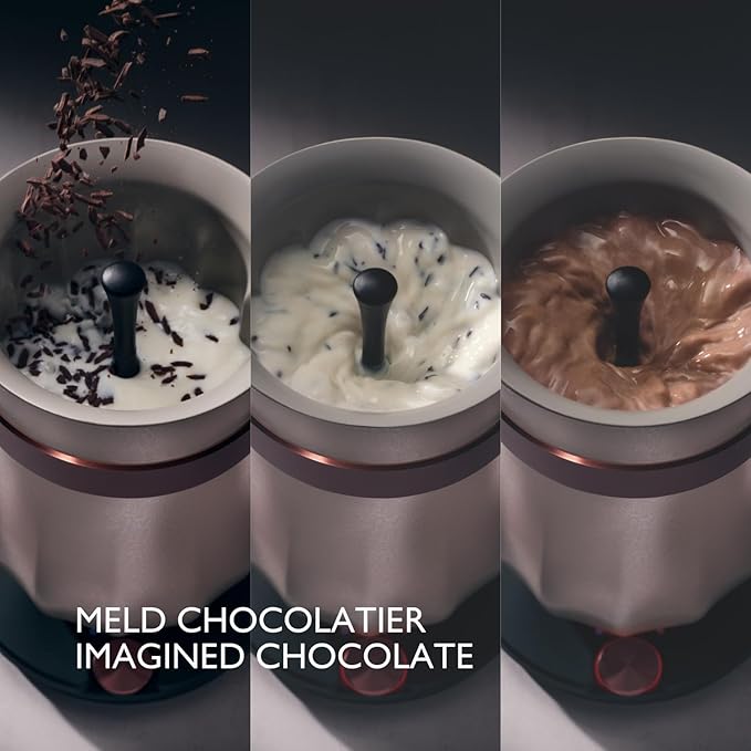 Hot & Cold Drinking Chocolate System - The ALL-NEW Velvetiser from Hotel Chocolat - Kit includes hot chocolate maker with US Power Supply, 10 serving taster box, 1 mug and 1 glass - Pebble Edition