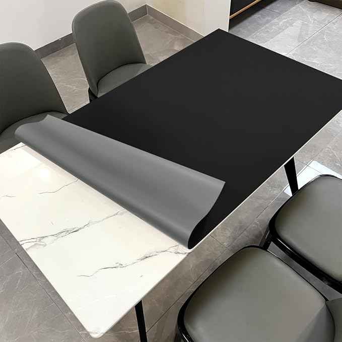 Dining Table Protector Pad for Dining Room Table - Can Be Used On Both Sides Waterproof and Easy to Clean Good Flatness Used for Dining Table(Black+Gray 54x98)