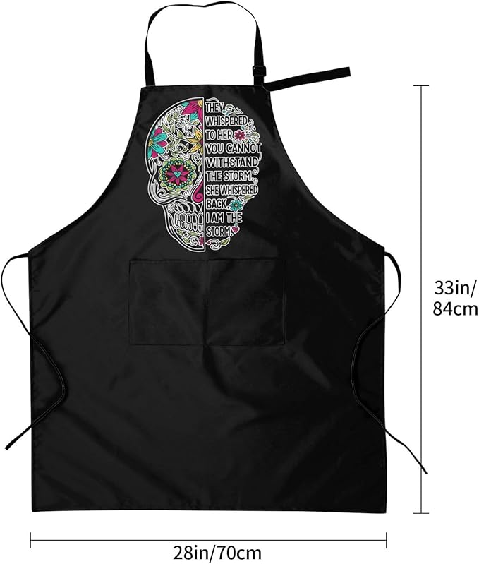 Men Women Apron, Adjustable Neck with 2 Pockets - Chef Apron for Cooking - Mom Dad Gift for Christmas, Birthday