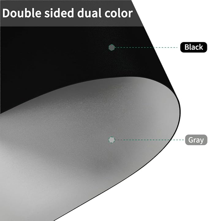 Leather Table Pad,1.8mm Thick,40x66 Inch,Dining Table Pad,Table Pads for Dining Room Table Rectangular,Table Protectors for Rectangle Tables,Dining Table Cover(Black+Gray,40x66)