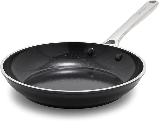 Orfeo 9.5” Nonstick Frying Pan, Made in Italy, Diamond Ceramic PFAS-Free Cookware, Induction Ready, Scratch Resistant, Laser-Fused Surface for Durability, Dishwasher Safe, Black