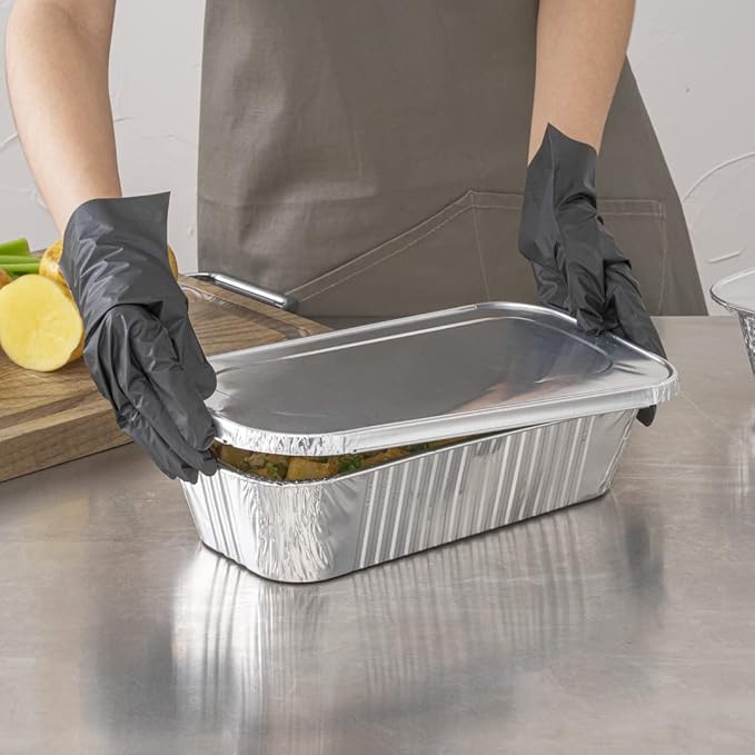 Restaurantware-LIDS ONLY: Foil Lux Foil Pan Lids Pack of 25 Oven-Ready Aluminium Tray Covers - Pans Sold Separately, Fits 1/3 Third-Size Steam Table, Foldable Edges, Freezable, Silver, Disposable