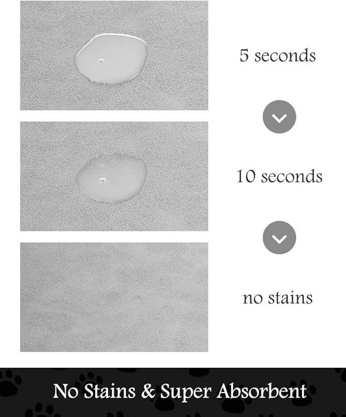 Pet Feeding Mat-Absorbent Dog Mat for Food and Water Bowl-No Stains Quick Dry Water Dispenser Mat-Dog Accessories Pet Supplies-Bowl for Messy Drinkers（LIGHTGREY,12"x19"