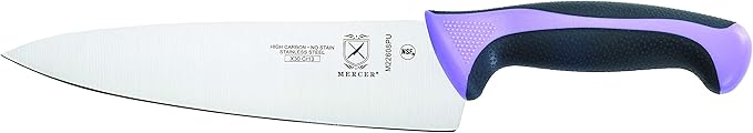 Mercer Culinary Millennia Colors 5-Piece Magnetic Board Set with Purple Handles, Bamboo