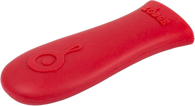 Lodge Silicone Hot Handle Holder - Dishwasher Safe Hot Handle Holder Designed for Lodge Cast Iron Skillets 9 Inches+ w/Keyhole Handle - Reusable Heat Protection Up to 500° - Red