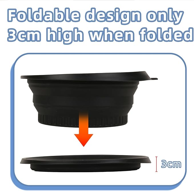 Face Bowl for Ice With Built-in Ice Tray, Collapsible Silicone Ice-Bath Face Bowl, Small Reusable Face-Ice Plunge Bowls, Perfect for Home Use, Camping, Travel (Black)