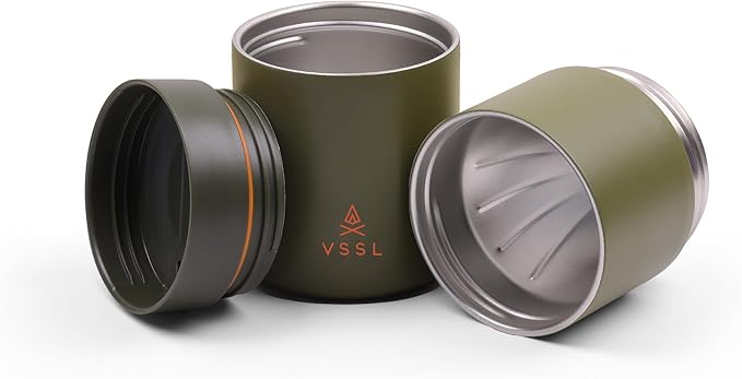 VSSL - Nest Pour Over Coffee Set | Coffee Maker for Camping | All-In-One Travel Pour Over | Transportable Dripper, 10oz Stainless Steel Travel Mug | Compact Storage & Adventure Ready | Deep Moss