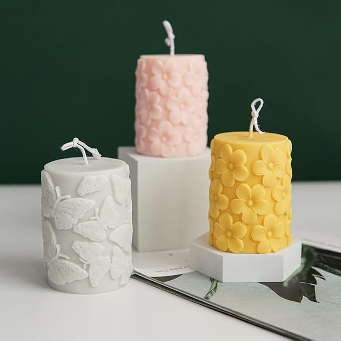 3D Silicone Candle Soap Mold, Fondant Chocolate Baking Molds,Polymer Clay Casting Mould for Candle Making (Butterfly)