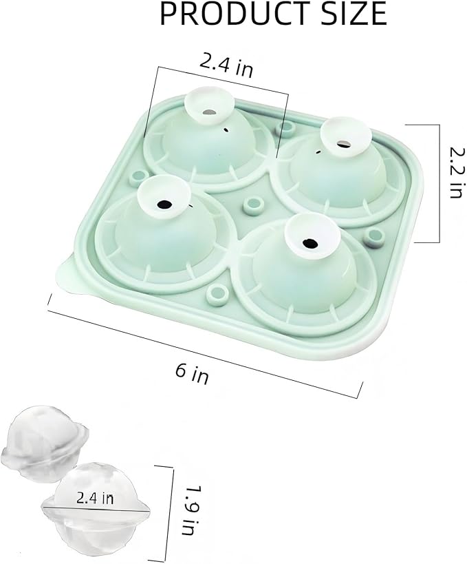 3D Saturn Shaped 4-Cavity Silicone Ice Cube Tray with Funnel and Lid - 2.4 Inch Ice Cube Mold for Whiskey, Cocktails and Bourbon, Space Themed, Planet, Fun Shapes, Cute Novelty Gift