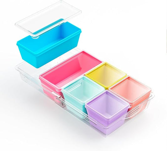 Gemice BPA-Free Silicone Freezer Molds with Base, Individual 6-Pack 1-Cup & 2-Cup Portion Soup Cubes Freezer Tray with Lids for Food Storage, Dishwasher Safe, Silicone Freezer Containers for Meal Prep