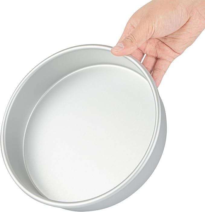 Restaurantware-Met Lux 8 x 2 Inch Straight-Sided Baking Tin, 1 Round Cake Pan - Oven-Ready, Freezable, Anodized Aluminum Round Baking Pan, Greaseproof, For Layer Birthday Cake