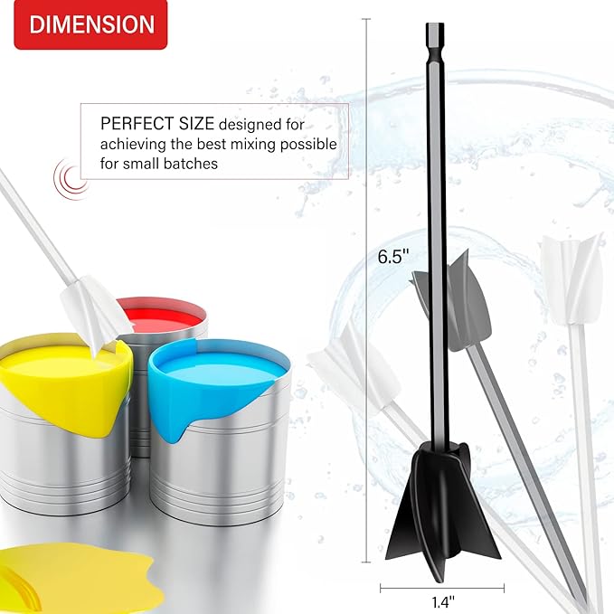 4 Pcs Resin Mixer Paddles for Resin Drill, Epoxy Mixer Attachment for Drill, Paint Mixer/Paint Stirrer for Mixing Resin, Epoxy, Silicone Molds