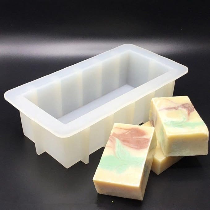 1L Flexible Rectangular Soap Silicone Mold Candle Making for Homemade Soap Crafts