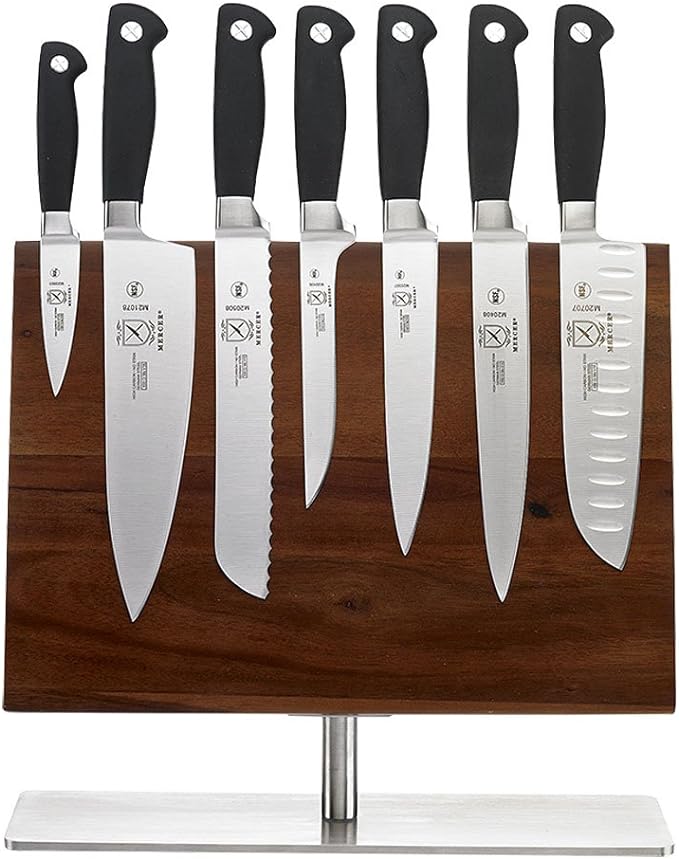 Mercer Culinary Genesis 8-Piece Magnetic Board Knife Set, 14 1/8 x 10 1/4, 13 inch high, Stainless Steel