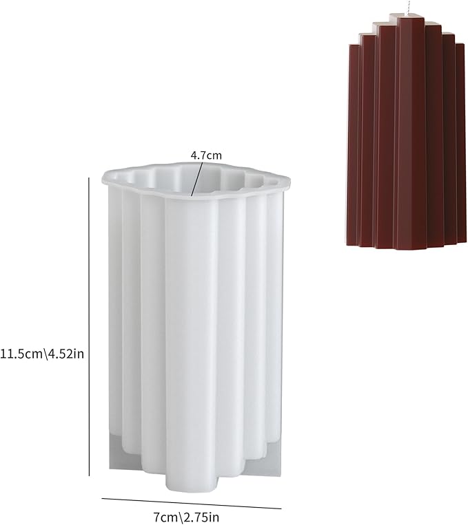 2 Pack Stripe Cylinder Pillar Spiral Candle Resin Mold - Resin Casting Silicone Molds for Home Decor & Candle Making Wave Spiral Mold