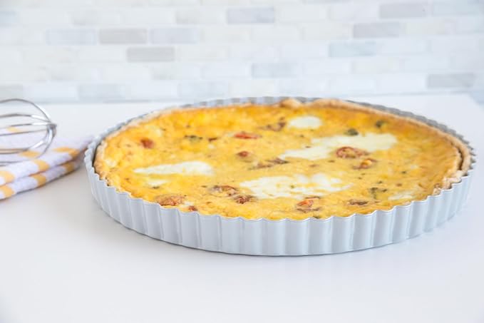 Fox Run Stainless Steel Tart Pan With Removable Bottom, 9" Quiche Baking Pan