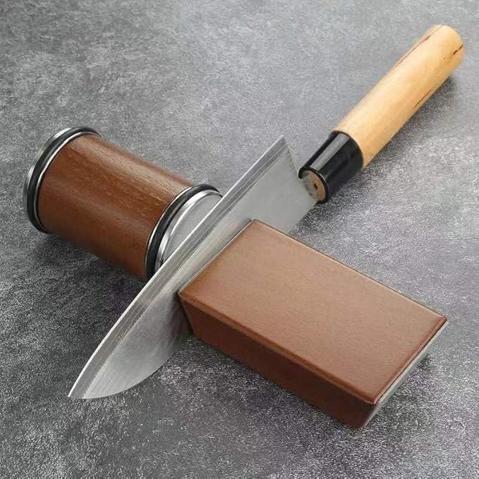 Rolling Knife Sharpener Kit, Rolling Knife Sharpener with 2 Diamond & 1 Corundum Discs,15 & 20 Degree Magnetic Angle for Kitchen Knives,Work Sharp Kitchen Knife Sharpener