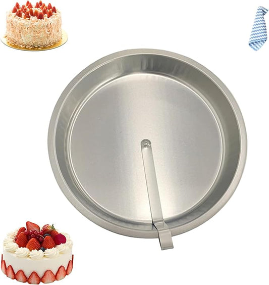 Easy Release Pans Round with Lever, 9.7" Quick Release Easy-Out Cake Pan Set,Baking Tools Pans Stainless Steel Round,Apple Pie Bake & Serve Sets, For All Kinds of Bases (1)