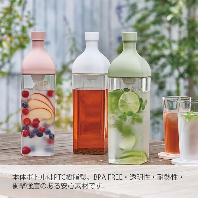 Hario "Ka-Ku" Cold Brew Tea Bottle, 1200ml, Smoky Pink