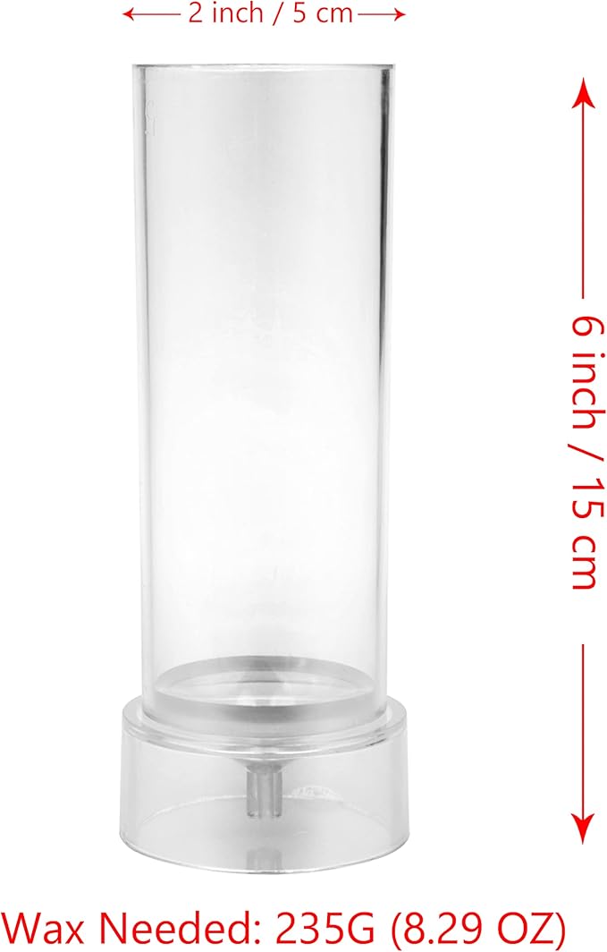 MILIVIXAY 2PCS Pillar Candle Mold -Height: 6.0inch,Diameter:2.0inch-30ft Long Wicks, 2pcs Wick Holders, a Mold Sealer and a Lead Wire Included as a Gift.
