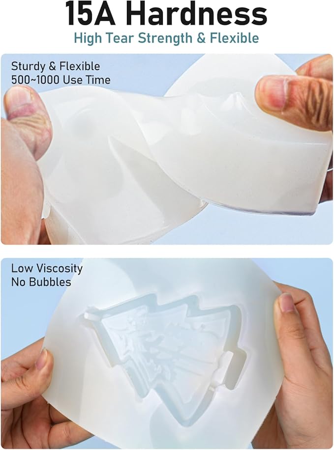 Nicpro 170oz Silicone Mold Making Kit 15A, Translucent Silicone Rubber, Non-Toxic Flexible & Food Safe Mold Kit, Mix Ratio 1:1 Casting Silicone for Resin with Frame Housing
