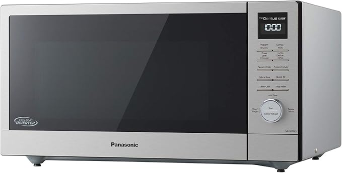 Panasonic NN-SD78LS 1.6 cu.ft Cyclonic Inverter Countertop Microwave Oven 1250Watt Power with Genius Sensor Cooking, cft, 19.44"D x 21.88"W x 11.94"H,Stainless Steel