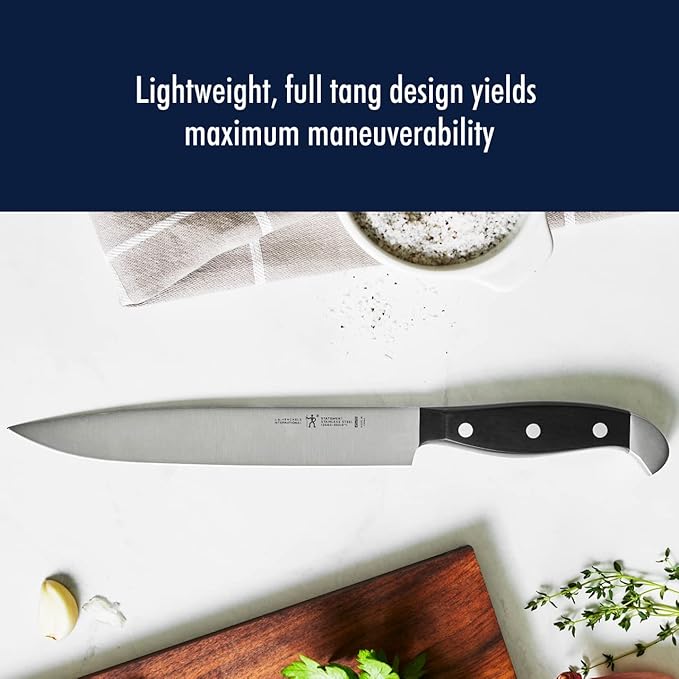 HENCKELS Statement Razor-Sharp 20-Piece Knife Set, Chef Knife, Bread Knife, German Engineered Knife Informed by over 100 Years of Mastery, Brown block