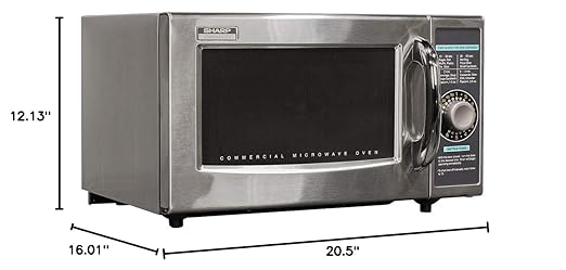 Sharp R-21LCFS Medium-Duty Commercial Microwave (Dial Timer, 1000-Watts, 120-Volts)