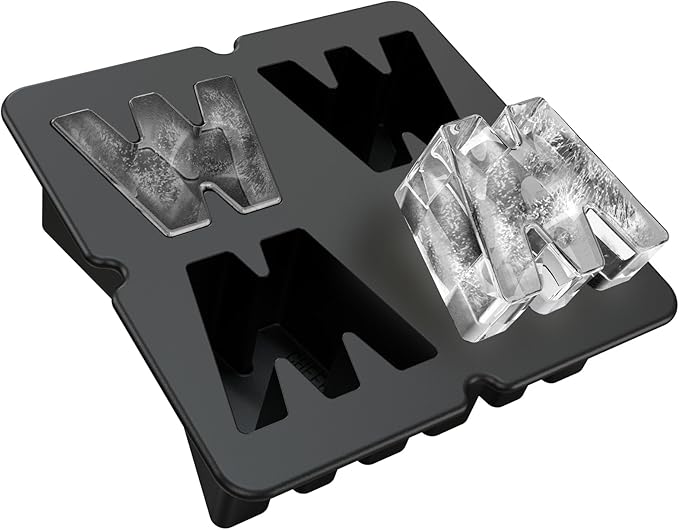 Customized Letter W Ice Cube Mold -Letter Silicone Ice Mold for Custom Ice Cube Mold and Baking Chocolate and Crafting Letter Molds, Ice Cube Molds for Cocktails & Whiskey with Custom Letters