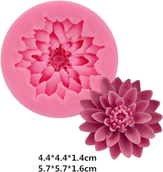 6 Pack Flower Mold: Peony, Rose, Sunflower Resin Casting Molds for Candle Making, Home Decor, 3D Animal Silicone Molds