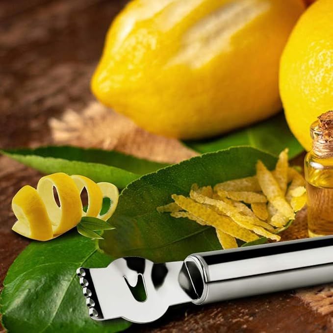 Lemon Zester Grater,Stainless Steel orange peeler tool with Channel Knife，5pack