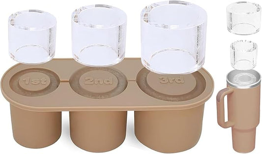 20-40 oz Ice Molds for Stanley Cup - Silicone Ice Cube Tray with Lid and Bin for Chilling Cocktails, Whiskey, Drinks, Coffee - BPA-Free, Easy Fill and Release Ice Maker Tray for Freezer