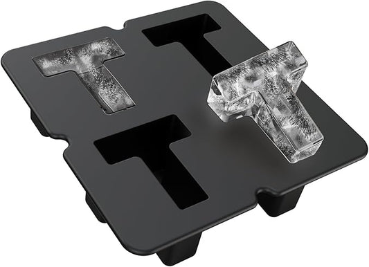 Customized Letter T Ice Cube Mold -Letter Silicone Ice Mold for Custom Ice Cube Mold and Baking Chocolate and Crafting Letter Molds, Ice Cube Molds for Cocktails & Whiskey with Custom Letters