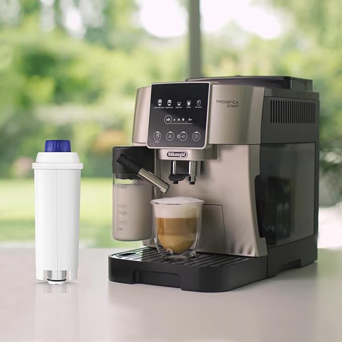 DLSC002 Water Filter Replacement for DeLonghi Espresso Machines – Compatible with Dinamica Plus, Magnifica EVO, Start, XS, Eletta Explore, ECAM, ESAM, EC680, BCO, 4 Pack