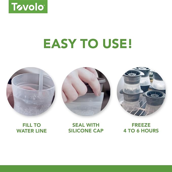 Tovolo Baseball Ice Molds Pack of 2 Large Craft Ice Mold Spheres for Whiskey Bourbon Cocktails, Dishwasher Safe BPA Free Silicone Baseball Ice Sphere Fun Gifts for Baseball Fans Coaches Fathers Dads