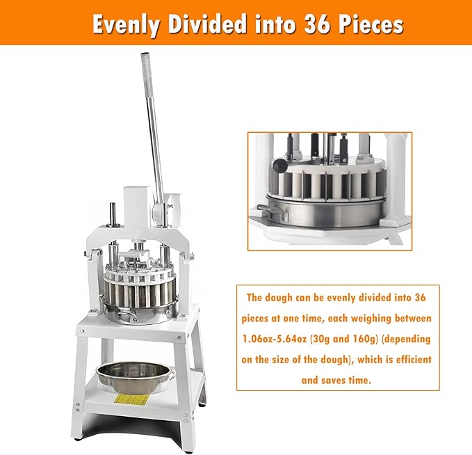 INTSUPERMAI Manual Dough Divider Cutter 3.81oz-20.3oz Cutting Machine Maker 10PCS Commercial Heavy Duty Bakery Equipment for Bread, Pizza, Brioche