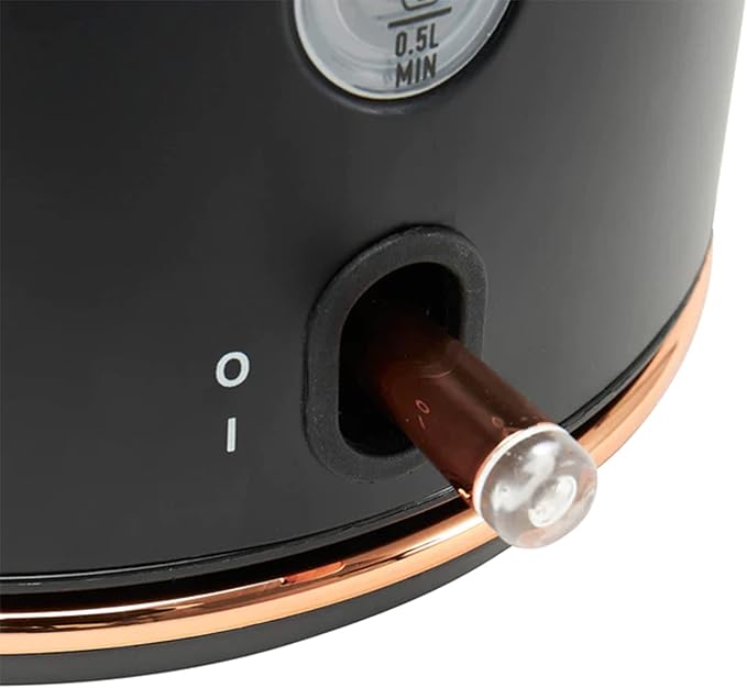 Haden Dorset 1.7 Liter Stainless Steel Electric Kettle, Hot Water Kettle with 360-Degree Base and Auto Shutoff, Black & Copper
