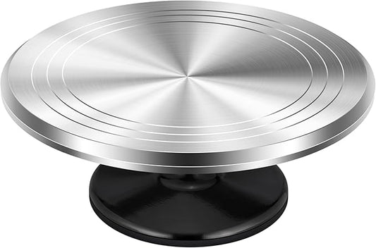 Kootek Aluminium Alloy Revolving Cake Stand 12 Inch Rotating Cake Turntable for Cake, Cupcake Decorating Supplies