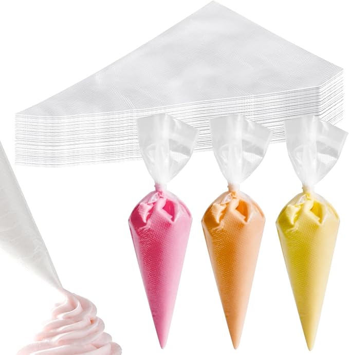 200PCS 12 Inch Disposable Piping Bags, Icing Piping Bags for Frosting, Thickened Non-Slip and Anti-Burst Pastry Bags for all Size Tips Couplers and Baking Cookies Candy Supplies Kits