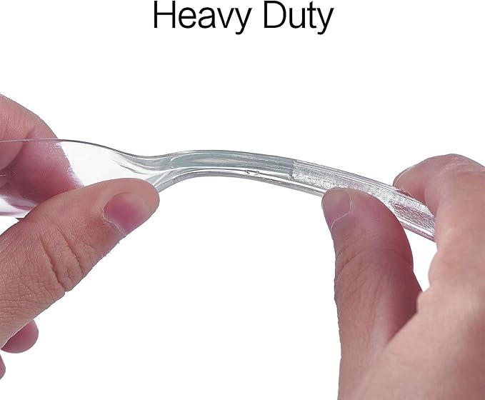 Cutlery Set Plastic Utensils Clear Forks Spoons Knives Disposable Silverware Heavyweight [300 Combo Box] (Formerly FULING)