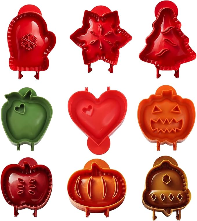 9PCS Mini Hand Pie Molds,Party Potluck Hand Pie Molds for Baking,Fits All Kinds of Festivals and Parties (9PCS-A)