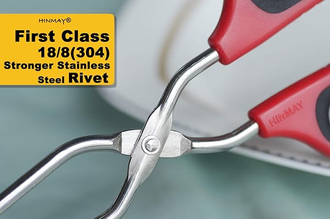 Stainless Steel Scissor Tongs with Comfort-Grip Handle 10-Inch