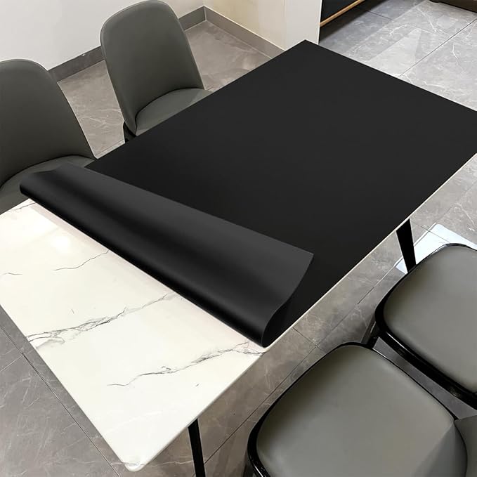 Glass Table Protector - 40x54 Inch Waterproof Easy to Clean Can Conceal Flaws Protector The Table Top from Scratches Used for Dining (Black+Black 40x54)