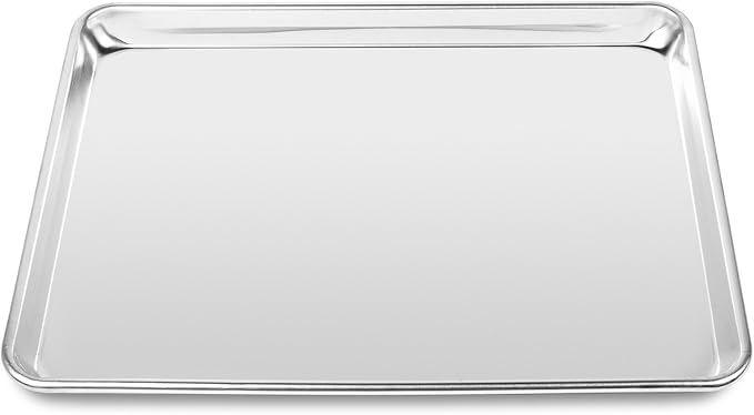 Last Confection 6 Cookie Baking Sheets 13" x 18" - Rimmed Aluminum Jelly Roll Trays - Half Sheet Pans