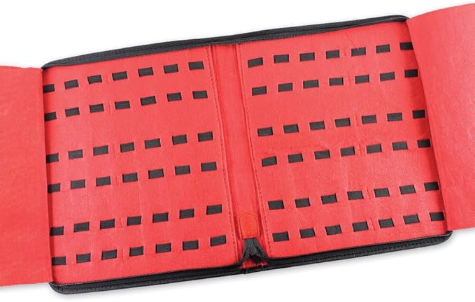 UNITED CUTLERY Large Pocket Knife Storage Case – Faux Leather Exterior, Felt-Lined Interior, Elastic Straps for Knives, Zipper Closure, Holds 40 Knives, For Protecting and Storing Knife Collection