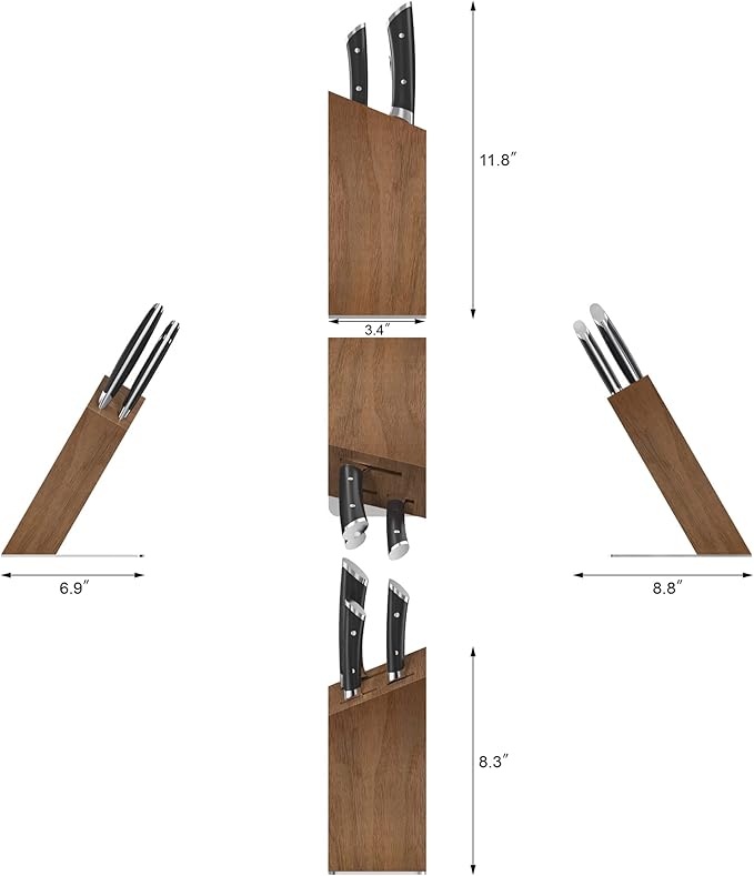 Cangshan HELENA Series German Steel Forged, HUA Knife Block Set (4-Piece, Black)