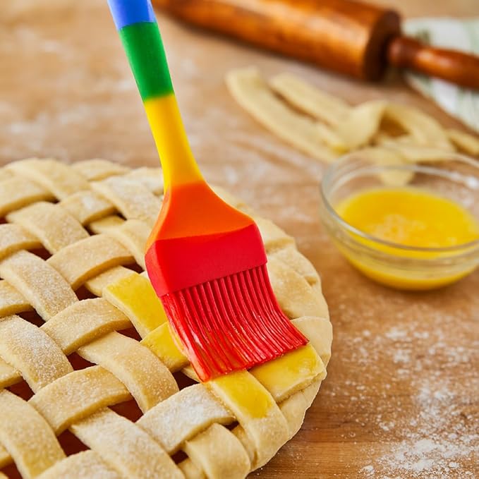 Cooking With Pride Non-Stick Pastry Brush, Heat-Safe Silicone With Iron Core, 8.5-Inch