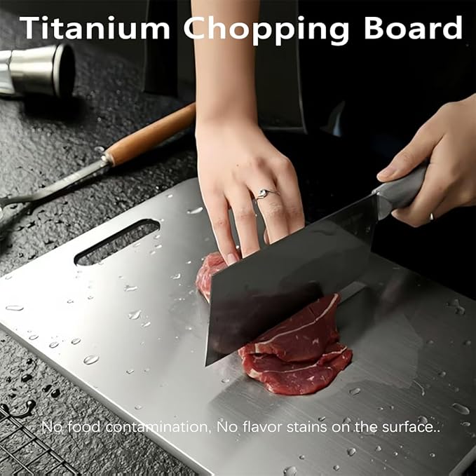 Titanium Cutting Board Set of 3,100% Pure Titanium Cutting Boards for Kitchen Double Sided,Hygiene Durable Dishwasher,Fruit & Vegetables （3P-M)