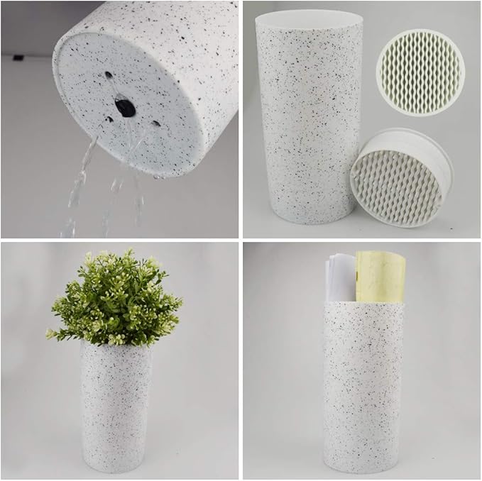 Universal Knife Block Holder, Toosbuc Round Knife Holder Without Knives,Safe & Detachable,Space Saver Knife Storage,Countertop Organizer for Kitchen (White Snowflake Dots)